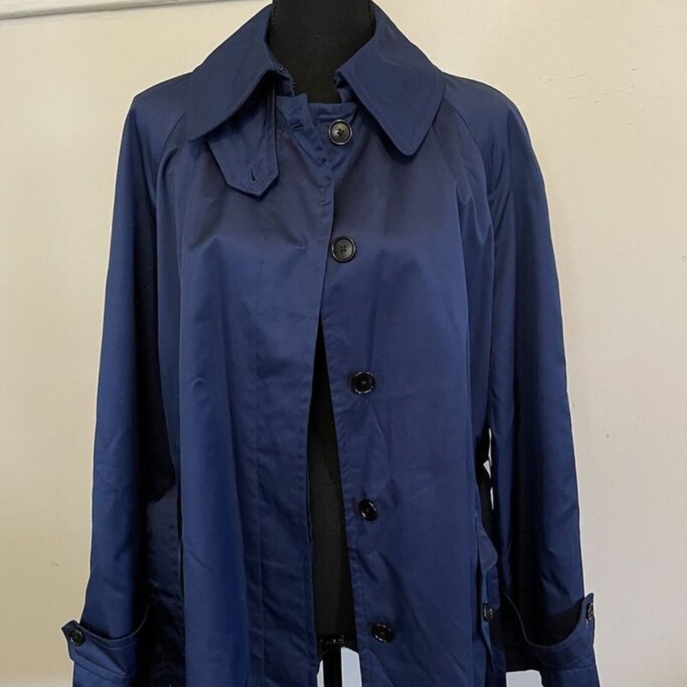 Navy Trench Coat - Women's Classic Single-Breasted Trench